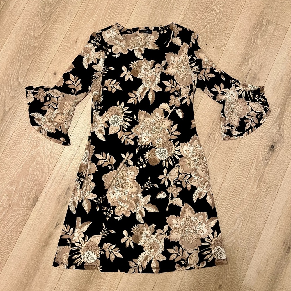 Tommy Hilfiger Black & Beige Floral Dress